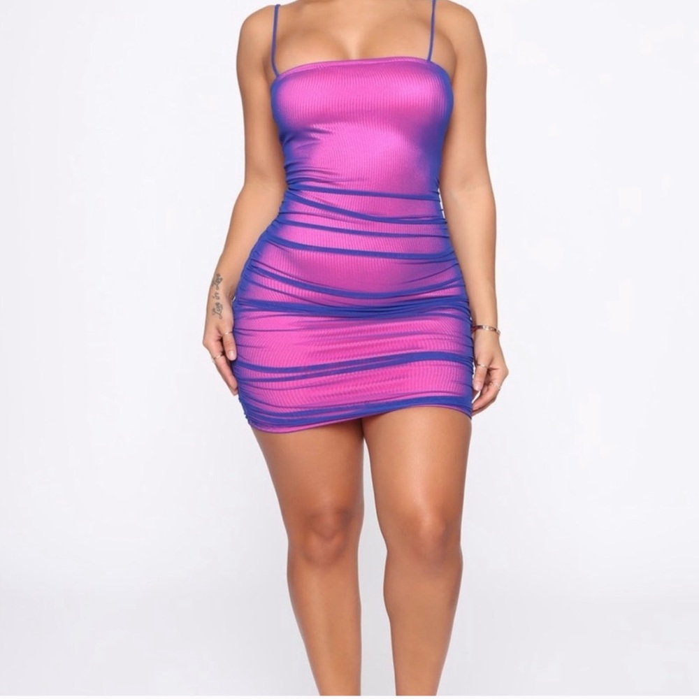 NWT Fashion Nova Double Life Mini Mesh Dress